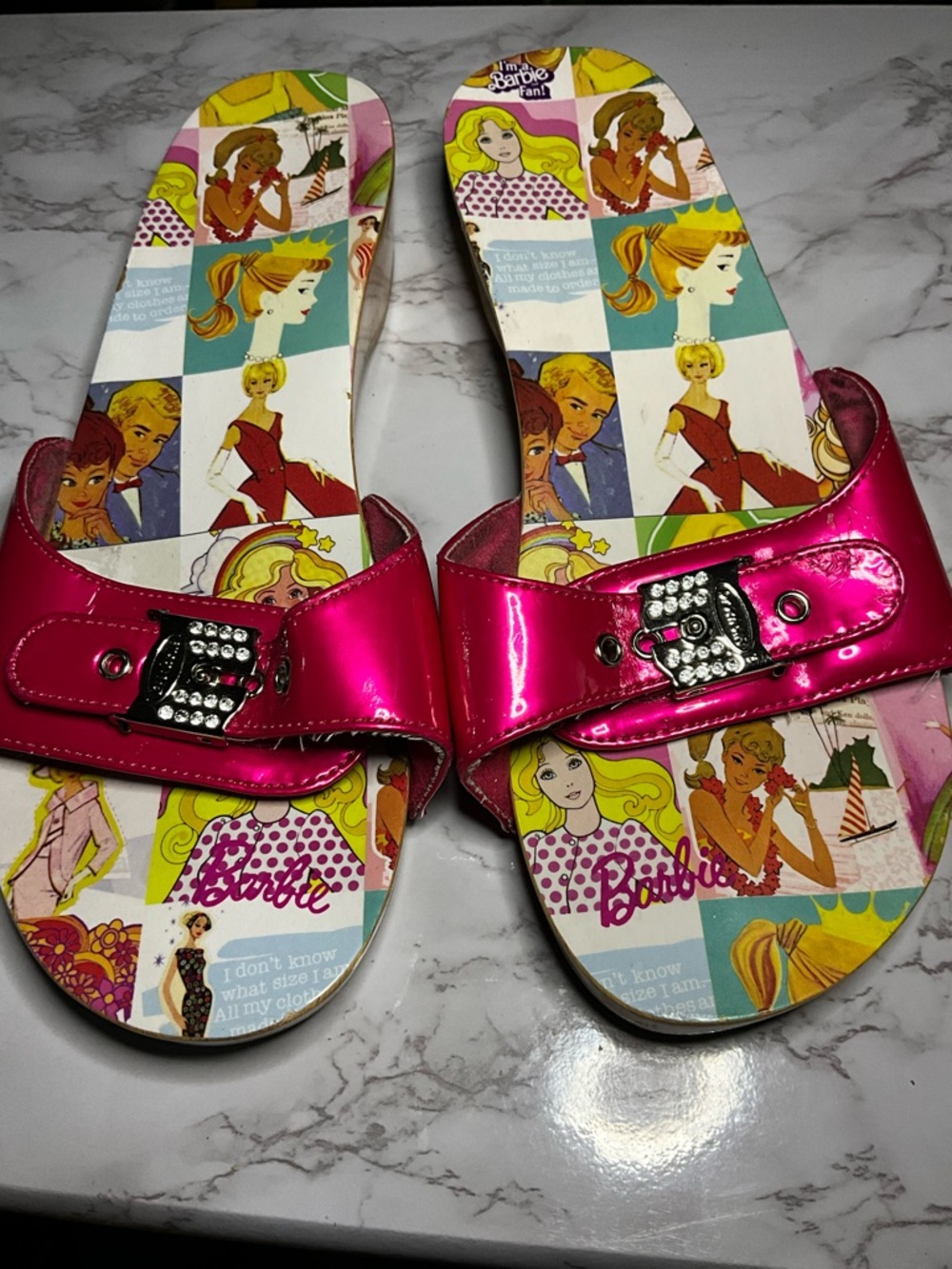 Dr Scholls x Barbie 50th Anniversary Limited Clog Sandal Pink Rhinestone 8.5